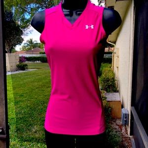 Pink Under Armour Heat Gear Tank Size Small